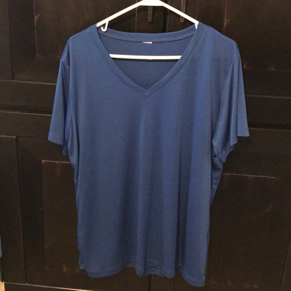 Royal blue v neck top